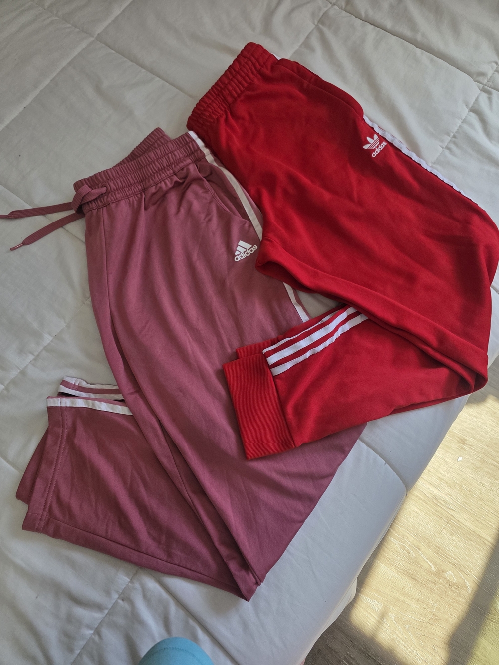 adidas Red & Dusty Rose Jogger Pants Pair
